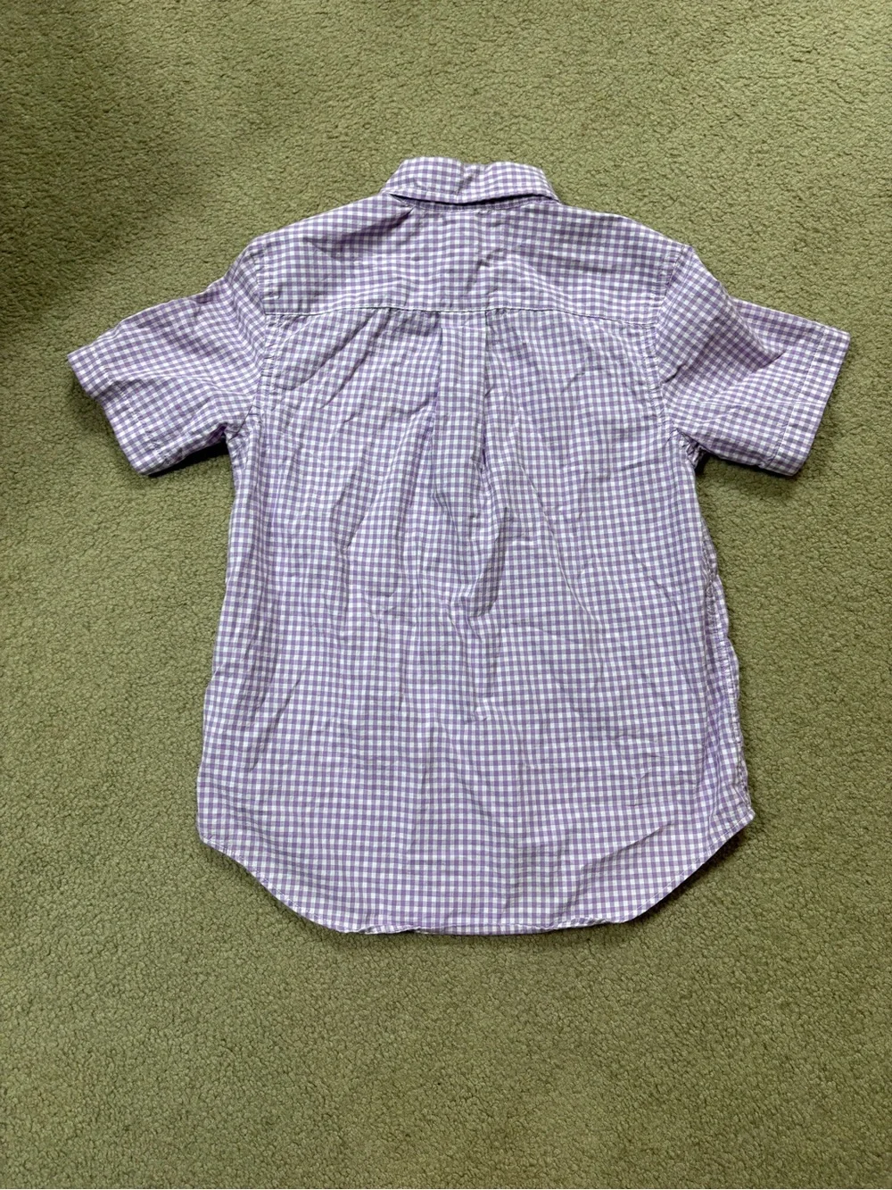 Ralph Lauren Lavender Gingham Short-Sleeve Button-Down Shirt